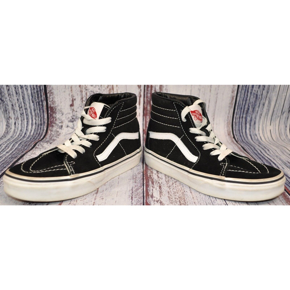 AWESOME Vans Old Skool SK8 Hi Black High Top Sneakers - Kid's 2.0 EU 32.5 UK 1.5 - Picture 6 of 9